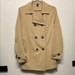 SHEIN Camel Double-Breasted Trench Coat